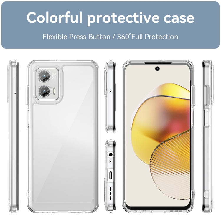 For Motorola Moto G73 Colorful Series Acrylic + TPU Phone Case(Transparent) - Motorola Cases by buy2fix | Online Shopping UK | buy2fix