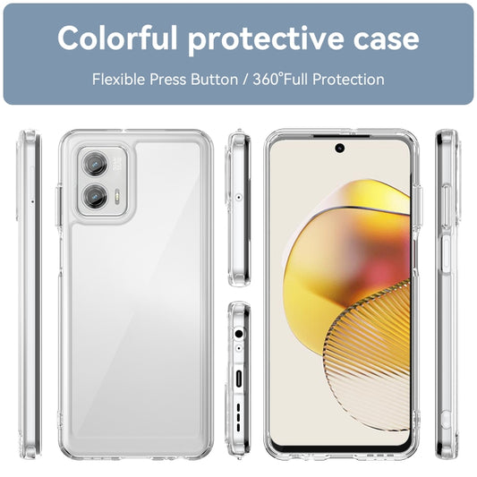 For Motorola Moto G73 Colorful Series Acrylic + TPU Phone Case(Transparent) - Motorola Cases by buy2fix | Online Shopping UK | buy2fix