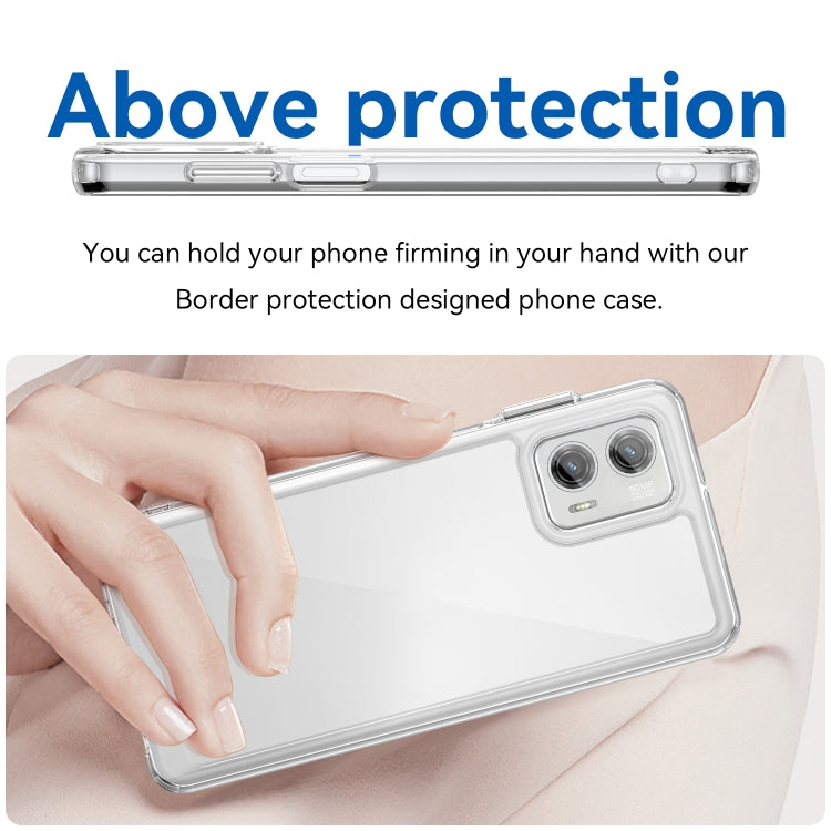 For Motorola Moto G73 Colorful Series Acrylic + TPU Phone Case(Transparent) - Motorola Cases by buy2fix | Online Shopping UK | buy2fix