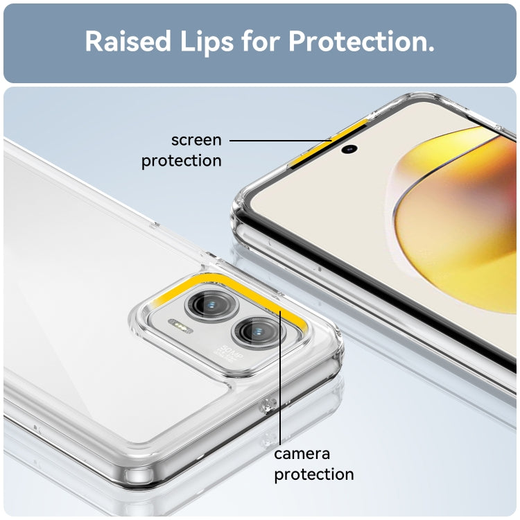 For Motorola Moto G73 Colorful Series Acrylic + TPU Phone Case(Transparent) - Motorola Cases by buy2fix | Online Shopping UK | buy2fix