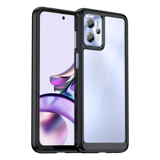 For Motorola Moto G23 Colorful Series Acrylic + TPU Phone Case(Black)