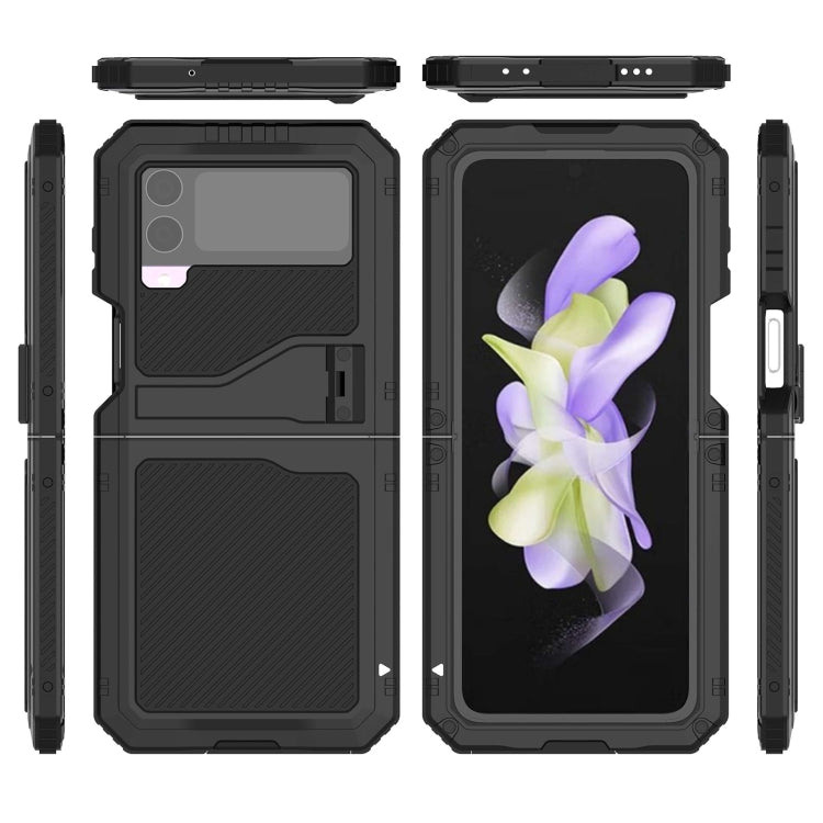 For Samsung Galaxy Z Flip4 RedPepper 360 Full Body Rugged Metal Life Waterproof Phone Case (Black) by RedPepper