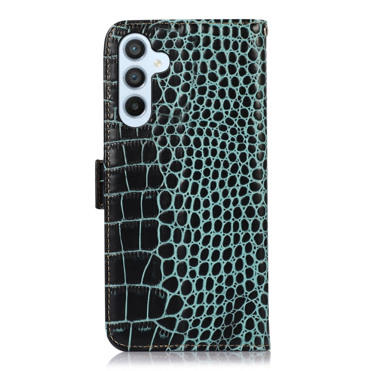 For Samsung Galaxy A24 4G Crocodile Top Layer Cowhide Leather Phone Case(Green) by buy2fix