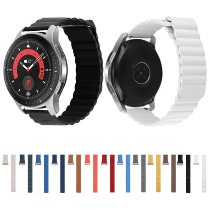 For Garmin Forerunner 255S / Venu 2S 18mm Universal Magnetic Loop Leather Watch Band(Cape Cod Blue) - Watch Bands by buy2fix | Online Shopping UK | buy2fix