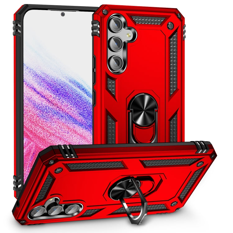 For Samsung Galaxy A54 Shockproof TPU + PC Phone Case with Holder(Red) by buy2fix