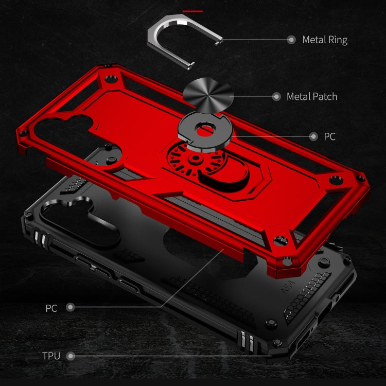 For Samsung Galaxy A54 Shockproof TPU + PC Phone Case with Holder(Red) by buy2fix