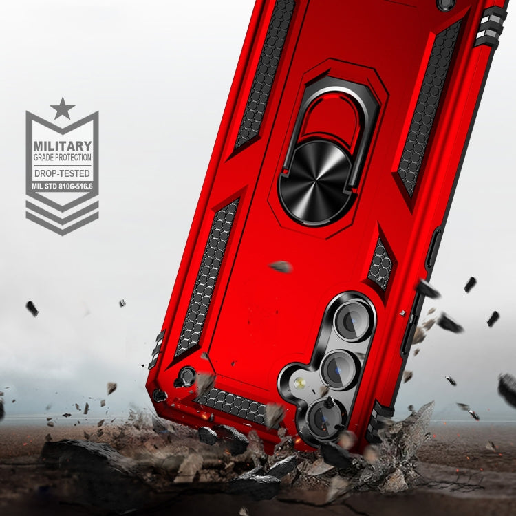 For Samsung Galaxy A54 Shockproof TPU + PC Phone Case with Holder(Red) by buy2fix