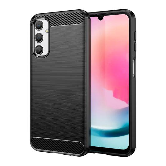 For Samsung Galaxy A24 4G Brushed Texture Carbon Fiber TPU Phone Case(Black) - Galaxy Phone Cases by buy2fix | Online Shopping UK | buy2fix