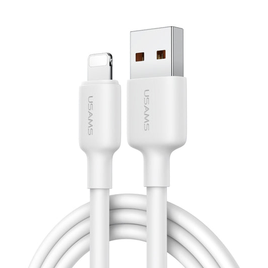 USAMS US-SJ605 U84 2.4A USB to 8 Pin Charging Data Cable, Cable Length:2m(White) - Normal Style Cable by USAMS | Online Shopping UK | buy2fix