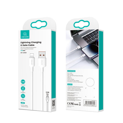 USAMS US-SJ605 U84 2.4A USB to 8 Pin Charging Data Cable, Cable Length:2m(White) - Normal Style Cable by USAMS | Online Shopping UK | buy2fix