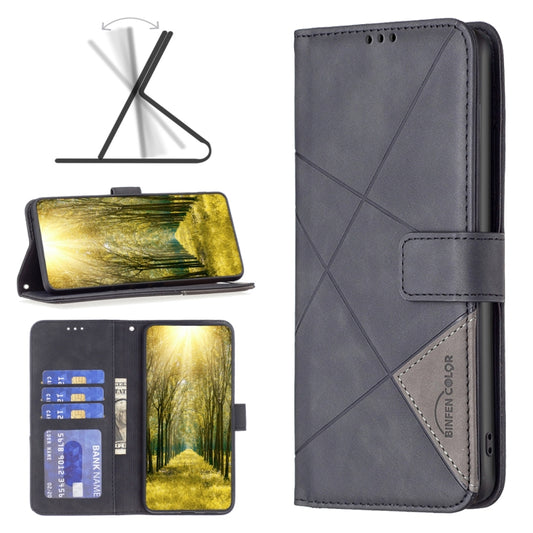 For Xiaomi 13 Lite / Civi 2 Magnetic Buckle Rhombus Texture Leather Phone Case(Black) - Xiaomi Cases by buy2fix | Online Shopping UK | buy2fix