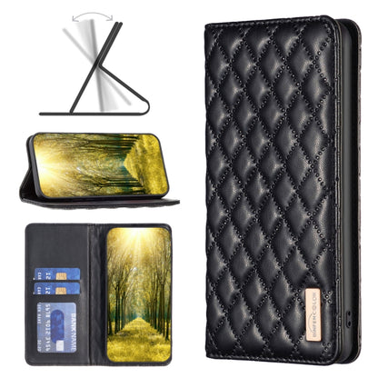 For Xiaomi 13 Lite / Civi 2 Diamond Lattice Magnetic Leather Flip Phone Case(Black) - Xiaomi Cases by buy2fix | Online Shopping UK | buy2fix