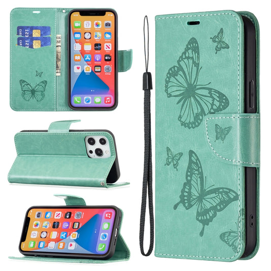 For Xiaomi 13 Lite / Civi 2 Two Butterflies Embossing Leather Phone Case(Green) - Xiaomi Cases by buy2fix | Online Shopping UK | buy2fix