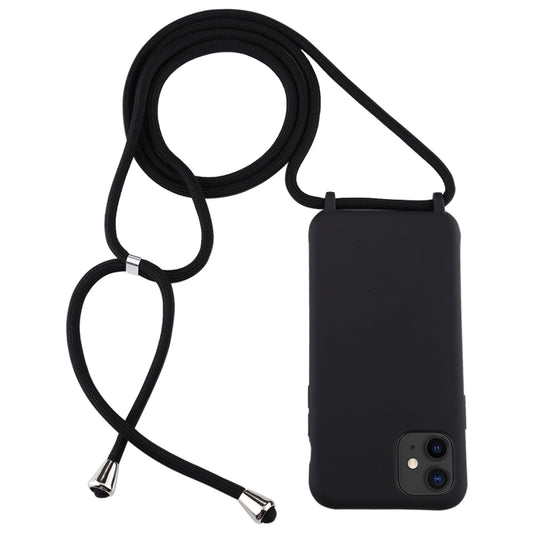 For iPhone 11 Candy Color TPU Protective Case with Lanyard(Black) - iPhone 11 Cases by buy2fix | Online Shopping UK | buy2fix