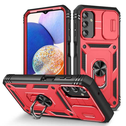 For Samsung Galaxy A14 5G Sliding Camshield TPU + PC Phone Case(Red+Black) by buy2fix