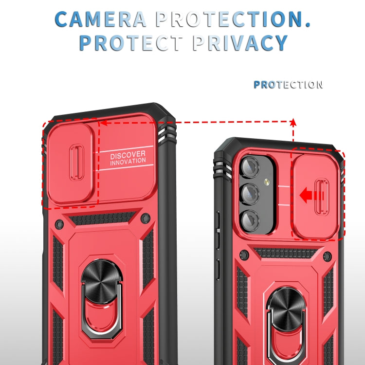 For Samsung Galaxy A14 5G Sliding Camshield TPU + PC Phone Case(Red+Black) by buy2fix