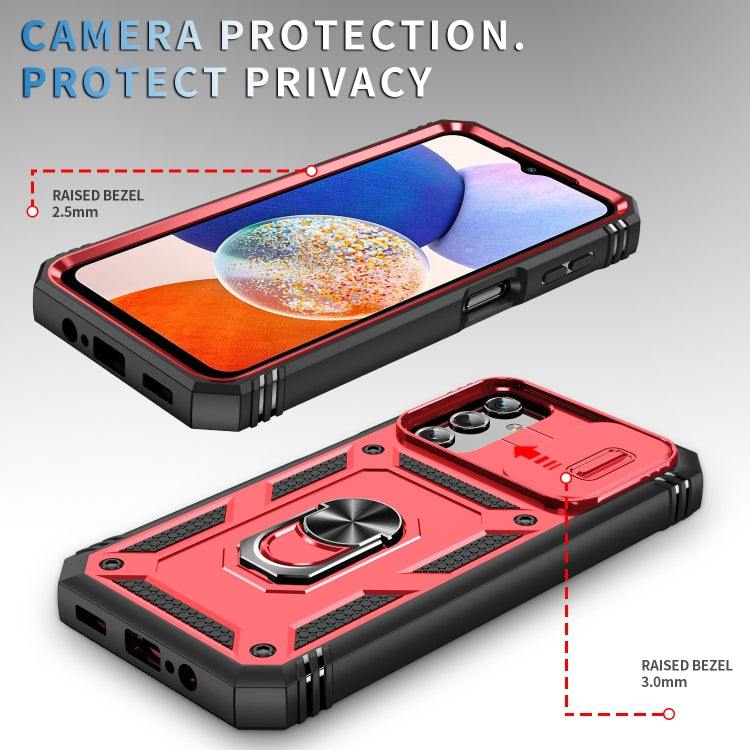 For Samsung Galaxy A14 5G Sliding Camshield TPU + PC Phone Case(Red+Black) by buy2fix