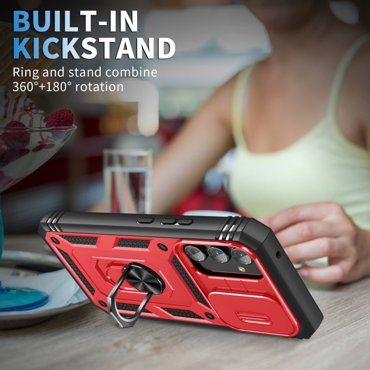 For Samsung Galaxy A14 5G Sliding Camshield TPU + PC Phone Case(Red+Black) by buy2fix