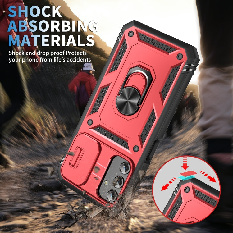 For Samsung Galaxy A14 5G Sliding Camshield TPU + PC Phone Case(Red+Black) by buy2fix