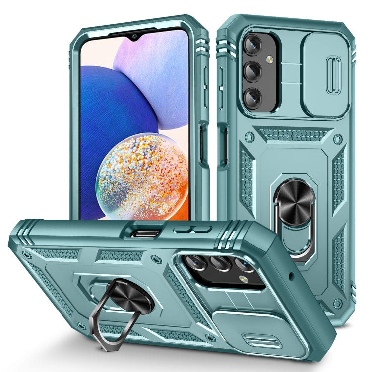 For Samsung Galaxy A14 5G Sliding Camshield TPU + PC Phone Case(Green) by buy2fix