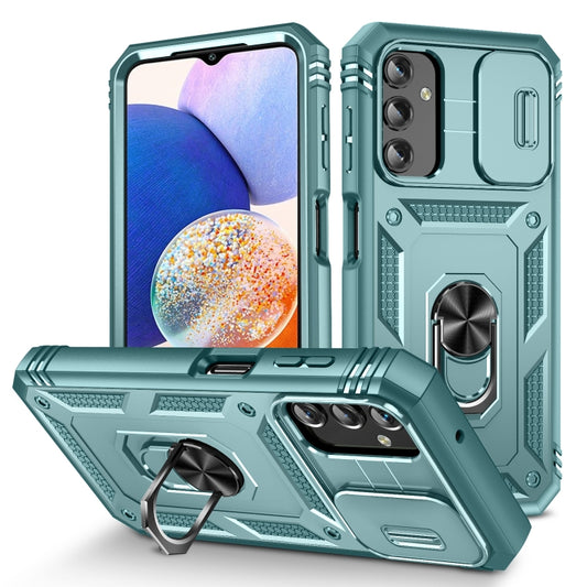 For Samsung Galaxy A14 5G Sliding Camshield TPU + PC Phone Case(Green) by buy2fix