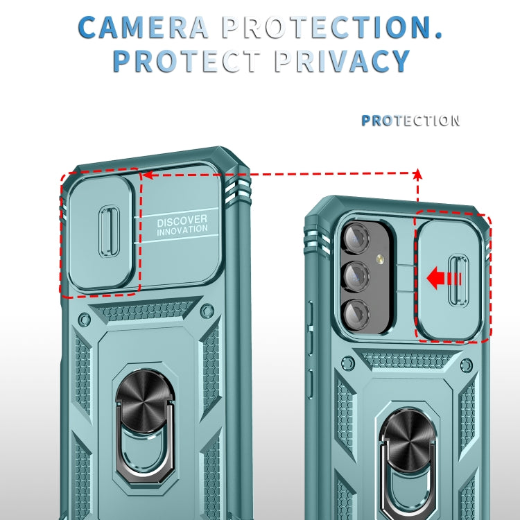 For Samsung Galaxy A14 5G Sliding Camshield TPU + PC Phone Case(Green) by buy2fix