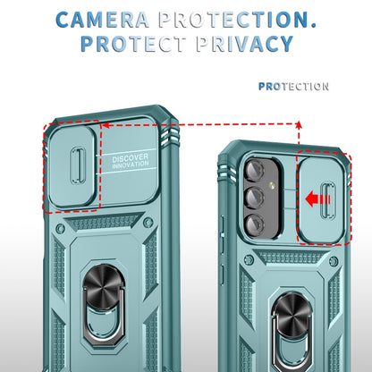 For Samsung Galaxy A14 5G Sliding Camshield TPU + PC Phone Case(Green) by buy2fix