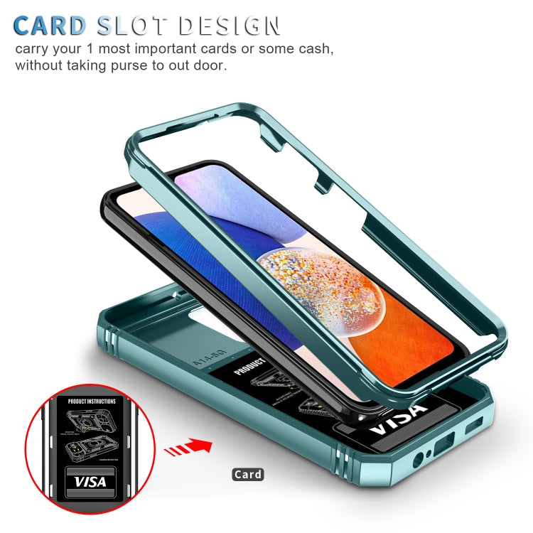 For Samsung Galaxy A14 5G Sliding Camshield TPU + PC Phone Case(Green) by buy2fix