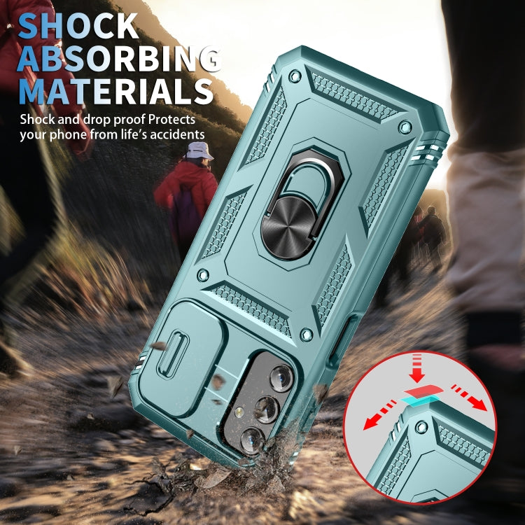 For Samsung Galaxy A14 5G Sliding Camshield TPU + PC Phone Case(Green) by buy2fix