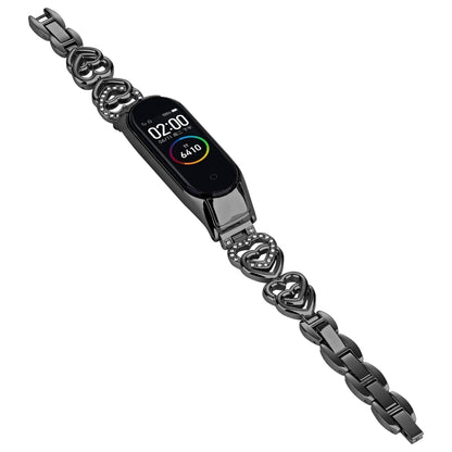 For Xiaomi Mi Band 7 Universal Diamond Metal Watch Band(Black) - Watch Bands by buy2fix | Online Shopping UK | buy2fix