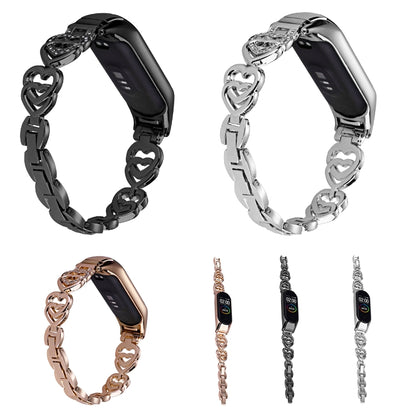 For Xiaomi Mi Band 7 Universal Diamond Metal Watch Band(Black) - Watch Bands by buy2fix | Online Shopping UK | buy2fix