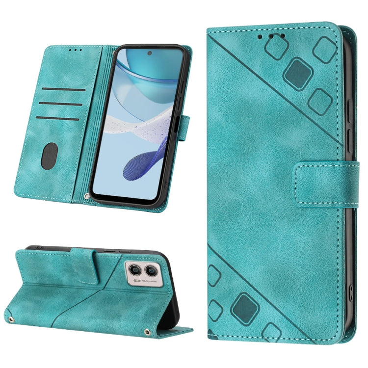 For Motorola Moto G53 5G Skin-feel Embossed Leather Phone Case(Green) by buy2fix