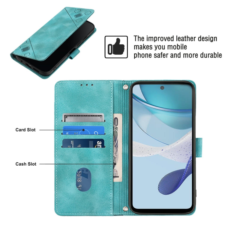 For Motorola Moto G53 5G Skin-feel Embossed Leather Phone Case(Green) by buy2fix