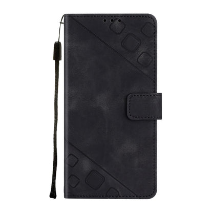 For Motorola Moto G72 Skin-feel Embossed Leather Phone Case(Black) - Motorola Cases by buy2fix | Online Shopping UK | buy2fix