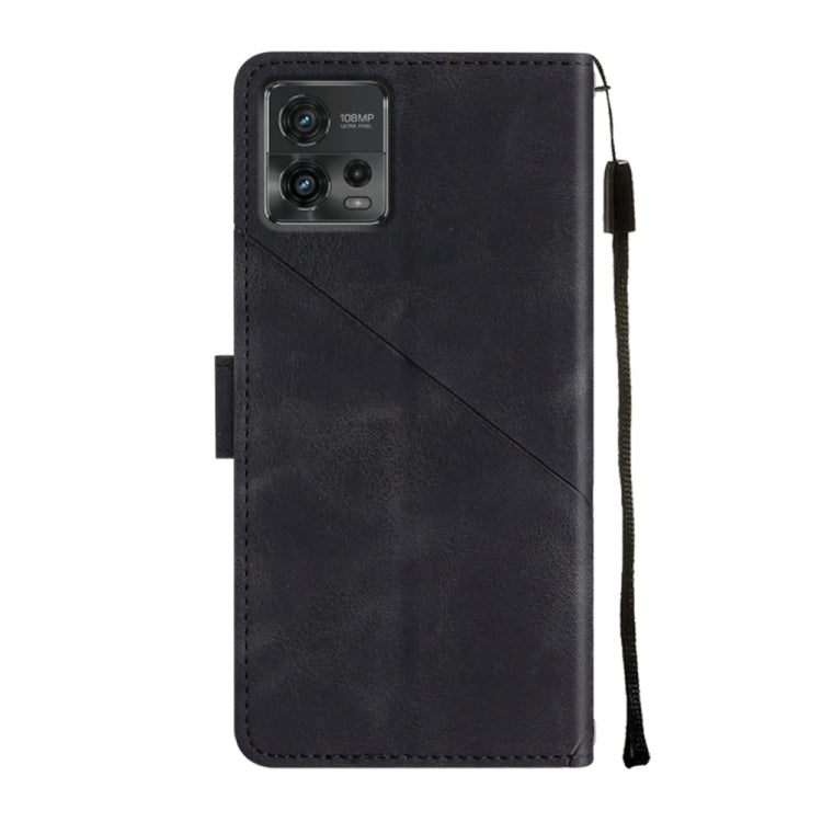 For Motorola Moto G72 Skin-feel Embossed Leather Phone Case(Black) - Motorola Cases by buy2fix | Online Shopping UK | buy2fix