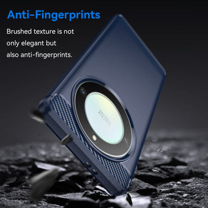 For Honor X9a Brushed Texture Carbon Fiber TPU Phone Case(Blue) - Honor Cases by buy2fix | Online Shopping UK | buy2fix