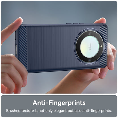 For Honor X9a Brushed Texture Carbon Fiber TPU Phone Case(Blue) - Honor Cases by buy2fix | Online Shopping UK | buy2fix