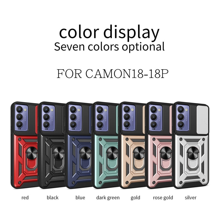 For Tecno Camon 18 / 18 P Sliding Camera Cover Design Phone Case(Blue) by buy2fix