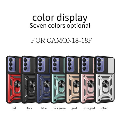 For Tecno Camon 18 / 18 P Sliding Camera Cover Design Phone Case(Blue) by buy2fix