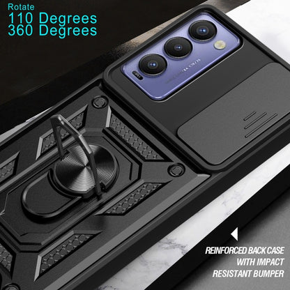 For Tecno Camon 18 / 18 P Sliding Camera Cover Design Phone Case(Black) by buy2fix