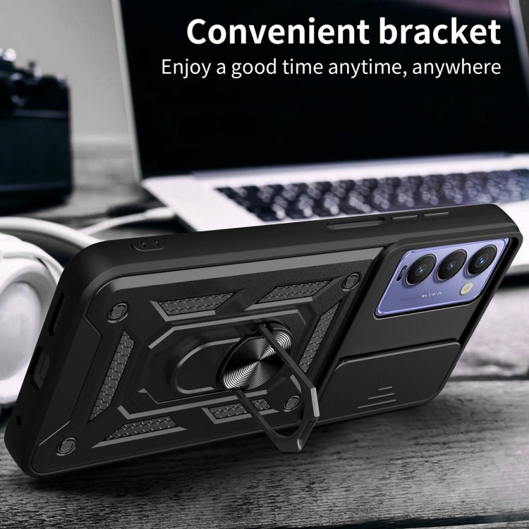 For Tecno Camon 18 / 18 P Sliding Camera Cover Design Phone Case(Black) by buy2fix
