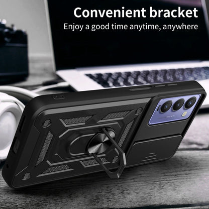 For Tecno Camon 18 / 18 P Sliding Camera Cover Design Phone Case(Black) by buy2fix
