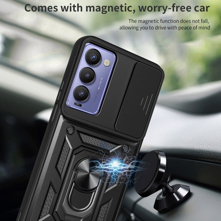 For Tecno Camon 18 / 18 P Sliding Camera Cover Design Phone Case(Blue) by buy2fix