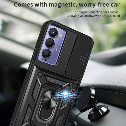 For Tecno Camon 18 / 18 P Sliding Camera Cover Design Phone Case(Blue) by buy2fix