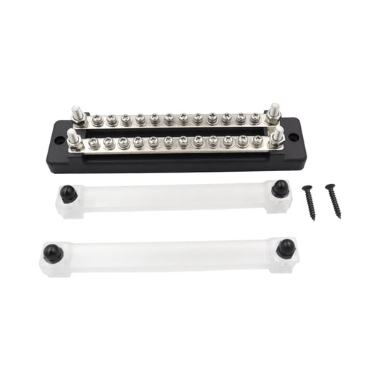 CP-3023-02 150A 12-48V RV Yacht Double-row 12-way Busbar(Black) - Booster Cable & Clip by buy2fix | Online Shopping UK | buy2fix