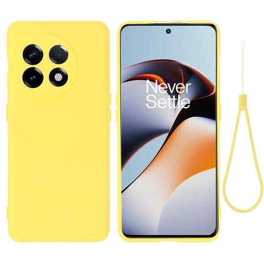 For OnePlus 11 Pure Color Liquid Silicone Shockproof Full Coverage Phone Case(Yellow) - OnePlus Cases by buy2fix | Online Shopping UK | buy2fix