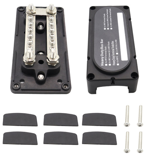 CP-3087-01 100A 48V 12-way M6 Terminal Busbar(Black) - Booster Cable & Clip by buy2fix | Online Shopping UK | buy2fix