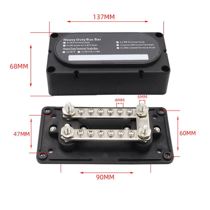 CP-3087-01 100A 48V 12-way M6 Terminal Busbar(Black) - Booster Cable & Clip by buy2fix | Online Shopping UK | buy2fix