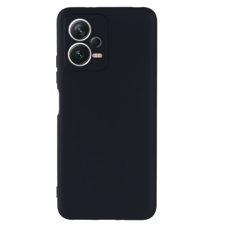 For Xiaomi Redmi Note 12 5G India / Poco X5 Pure Color Liquid Silicone Shockproof Full Coverage Phone Case(Black) by buy2fix