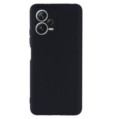 For Xiaomi Redmi Note 12 5G India / Poco X5 Pure Color Liquid Silicone Shockproof Full Coverage Phone Case(Black) by buy2fix